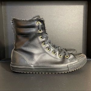 CONVERSE All Star Chuck Taylor Lined Leather High Top Sneakers Size 3 Youth